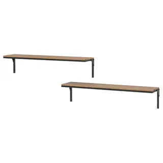 FJÄLLBO wall shelf combination, black, Width 101 x Depth 20 cm