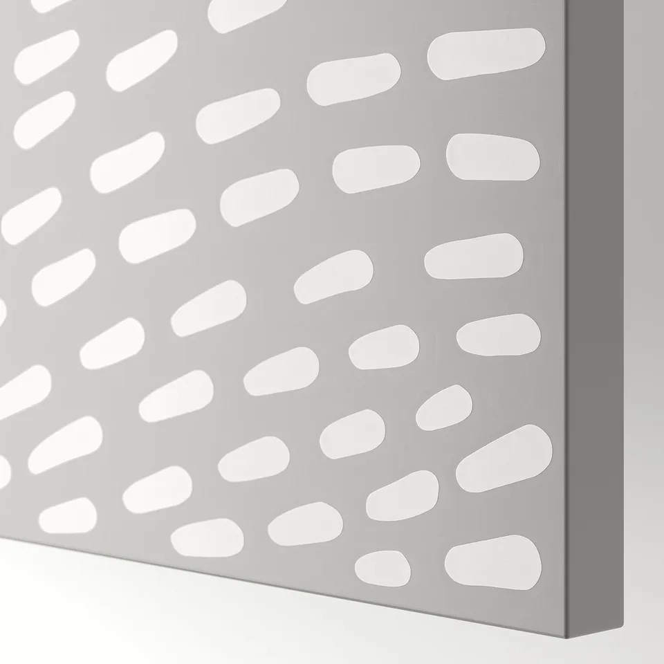 Close-up of MISTUDDEN door showing quality texture and pattern on grey finish.