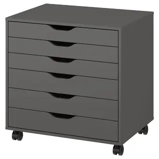 ALEX drawer unit on castors, dark grey, 67x66 cm