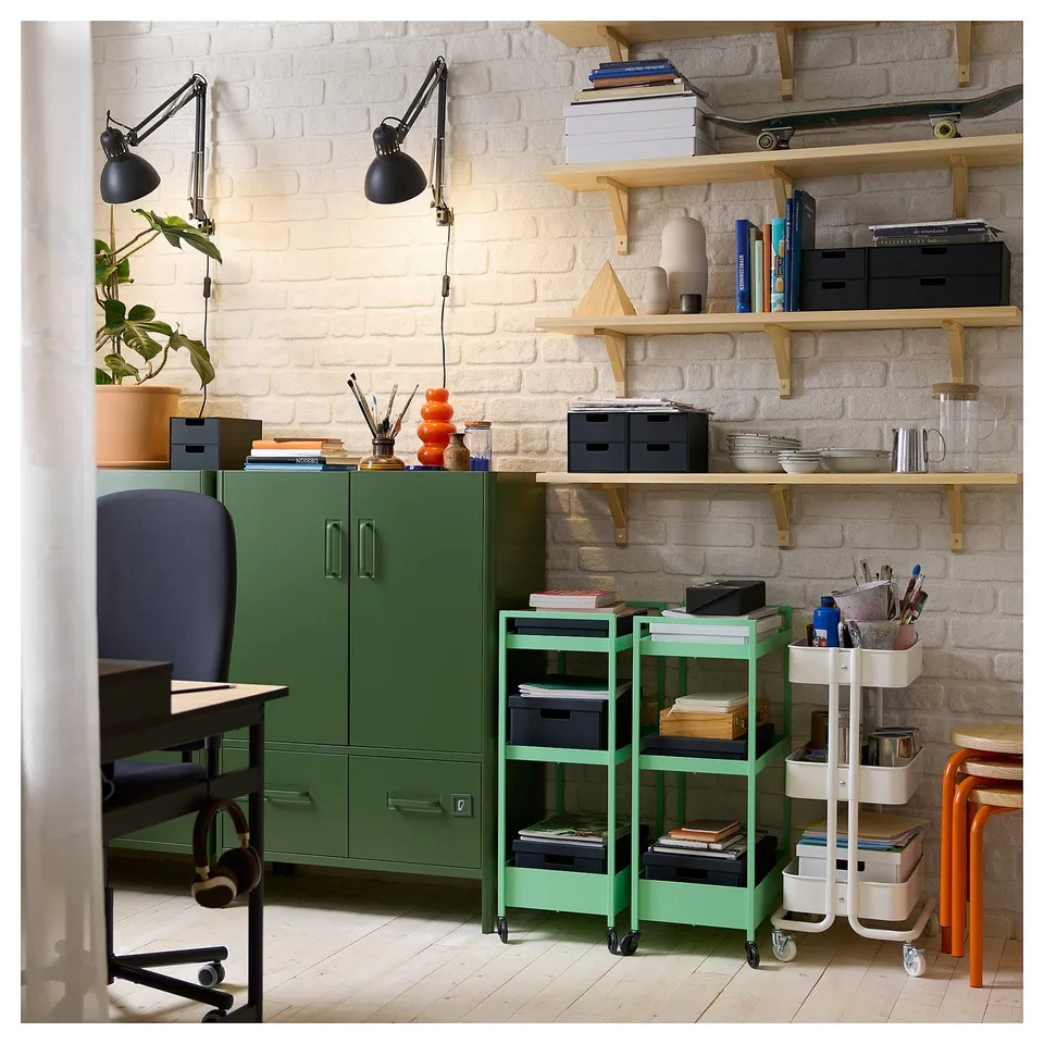 NISSAFORS Trolley, light green, 50.5x30x83 cm