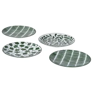 ENTUSIASM side plate, patterned/green, 18 cm