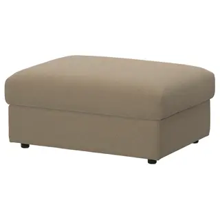 VIMLE footstool with storage, Johanneshov brown-beige, Height 48 x Length 98 x Width 73 cm