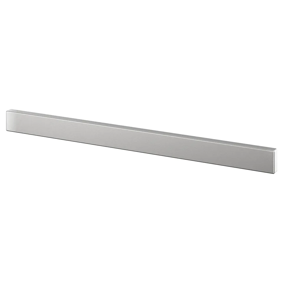 KUNGSFORS magnet knife rack, stainless steel, sleek rectangular shape, magnetic, wall mountable.