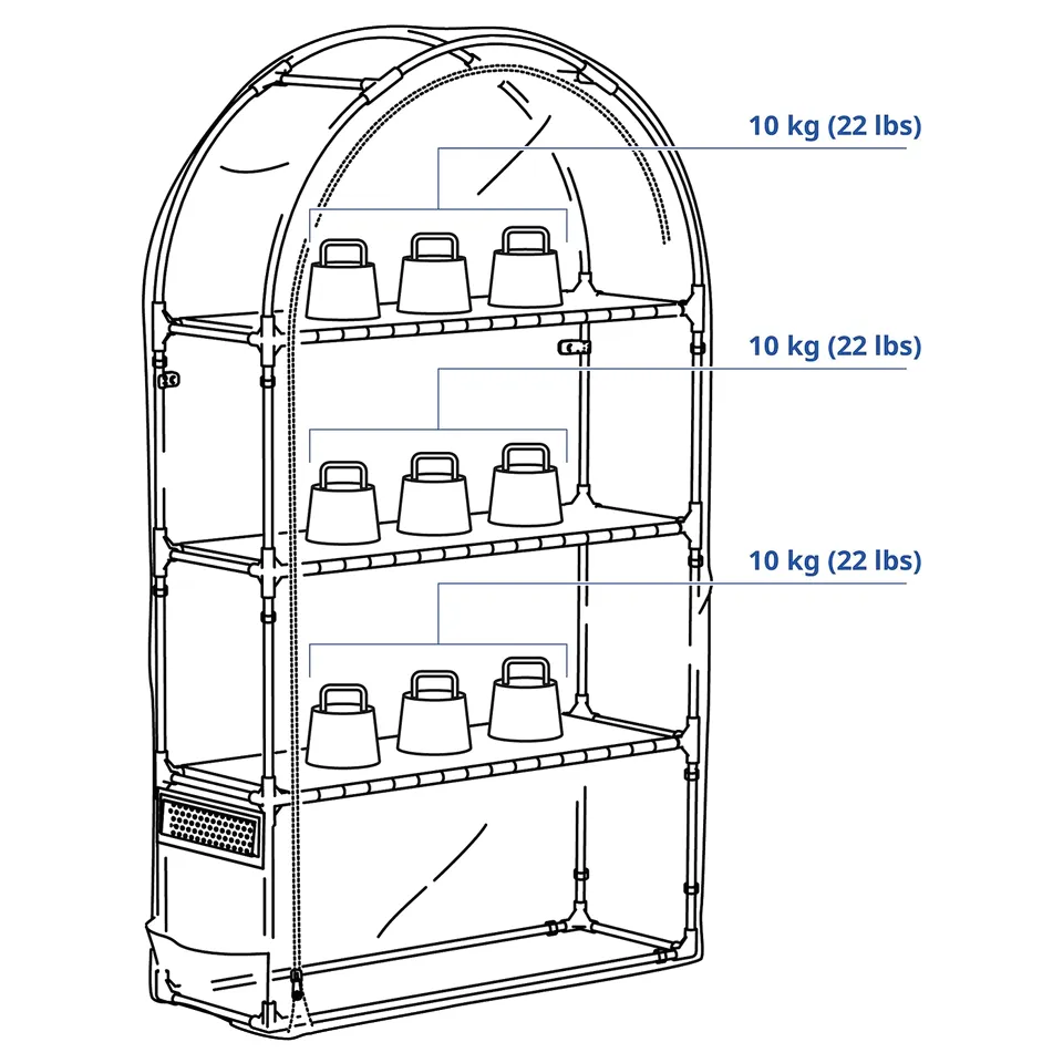ASPAREN Greenhouse, transparent white, 95x32x162 cm