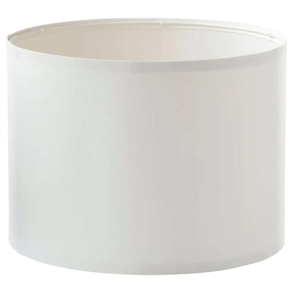 White cylindrical lamp shade with simple, minimalist design.