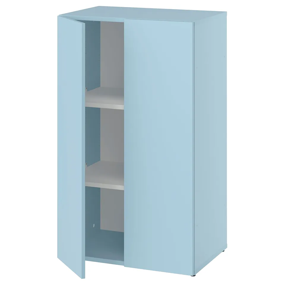 A light blue LASTARE cabinet with two shelves inside.
