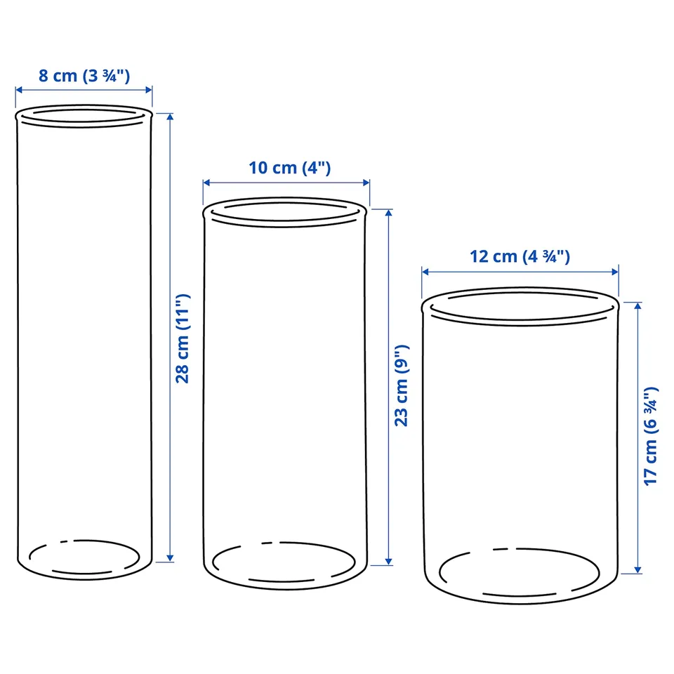 Illustration with measurements for the product: CYLINDER.