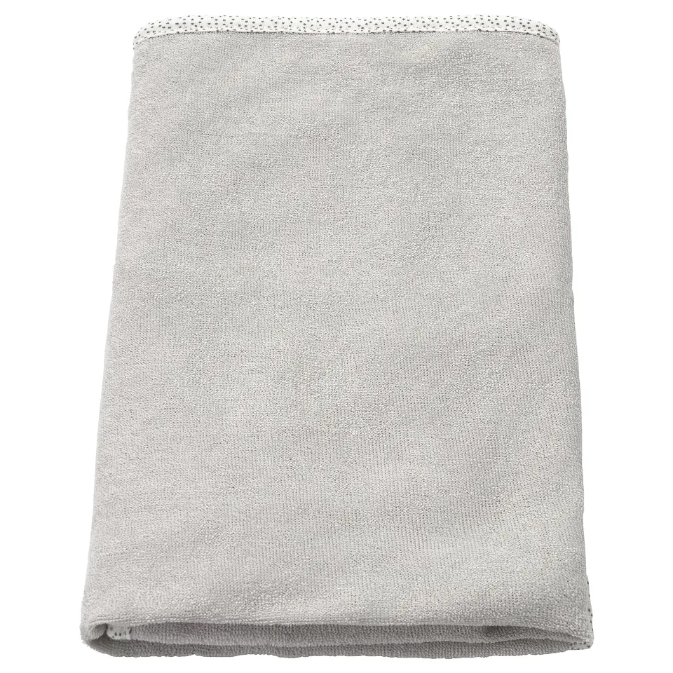 SKÖTSAM grey baby changing mat cover, rectangular, soft terry fabric with polyester edges, machine washable, eco-friendly.