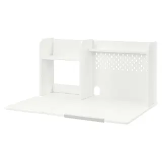 BERGLÄRKA desk top and shelf, white, Width 100 x Depth 70 x Height 50 cm
