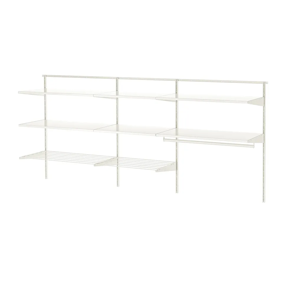 BOAXEL Laundry combination, white/metal, 227x40x101 cm