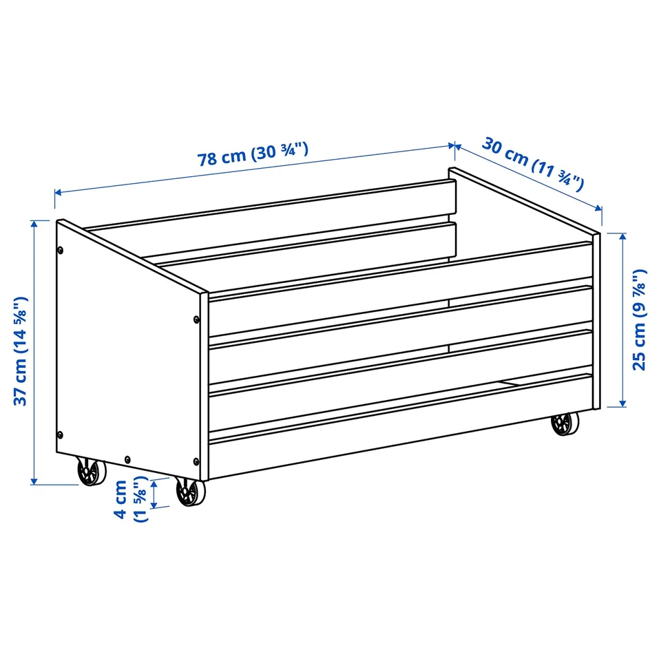 Illustration with measurements for the product: IVAR.