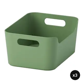 UPPDATERA set: box x3, green, Width 24 x Depth 17 x Height 10 cm