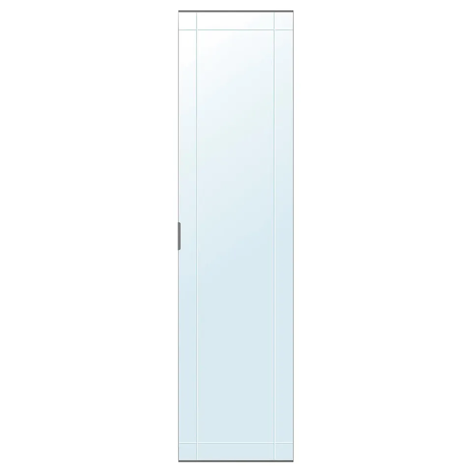 KAMMARTORP mirror door, timeless, clear glass with milled pattern, sleek design.
