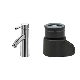 DALSKÄR/ÅBÄCKEN set: wash-basin mixer tap + mist nozzle for mixer tap, chrome-plated, Height 18 cm