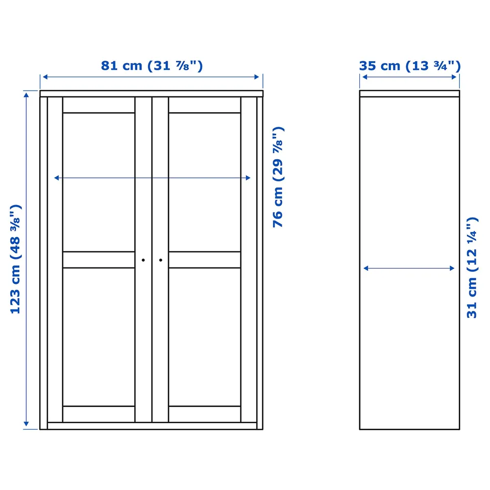 Illustration with measurements for the product: HAVSTA.