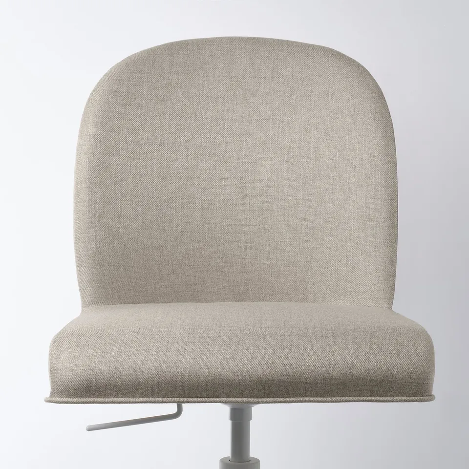 ROSENTORP Swivel chair, white/Kilanda light beige