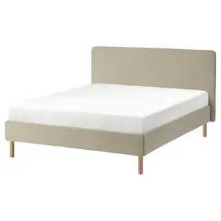 TÄRNKULLEN upholstered bed frame, Kelinge beige/Luröy, 150x200 cm