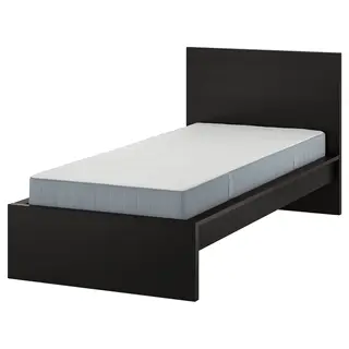 MALM bed frame with mattress, black-brown/Vesteröy extra firm, 90x200 cm