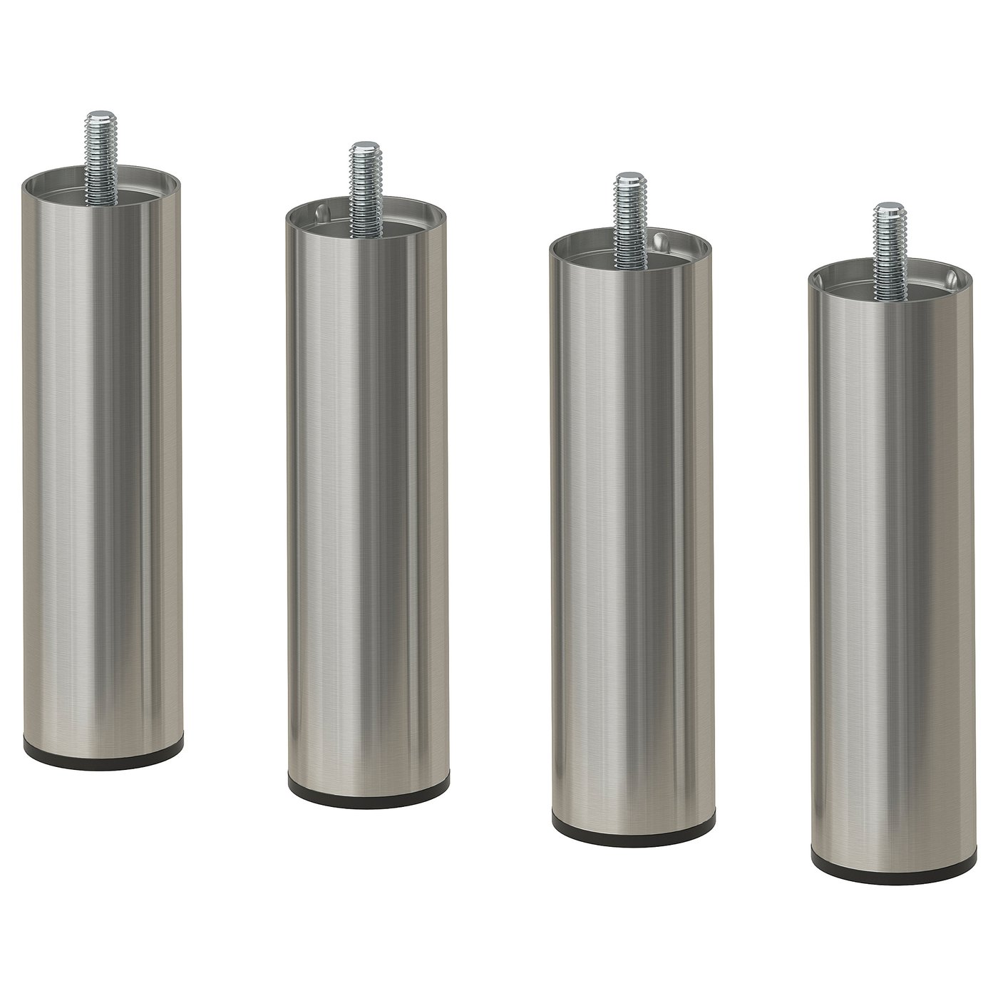 BJORLI leg, stainless steel colour, 12.5 cm