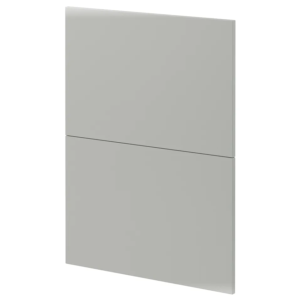 Modern light grey METOD cabinet door, rectangular, flat design.