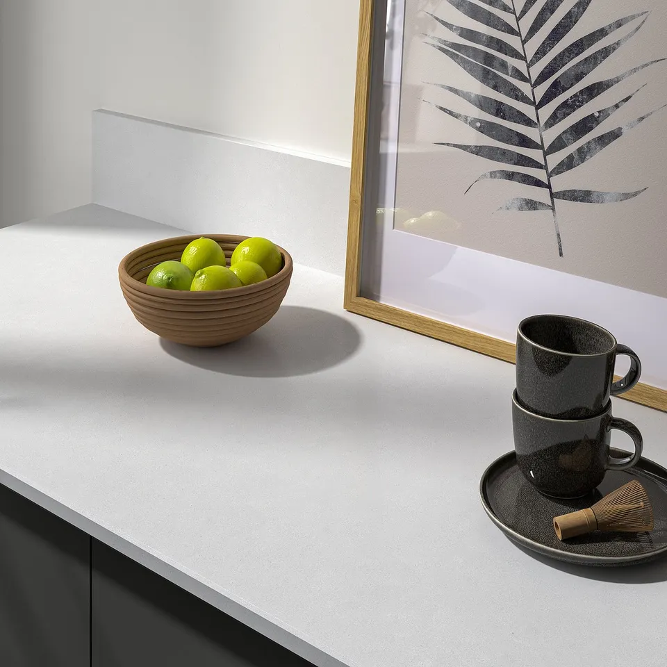 LOCKEBO Custom made worktop, white/glass composite, 1 m²x2.0 cm