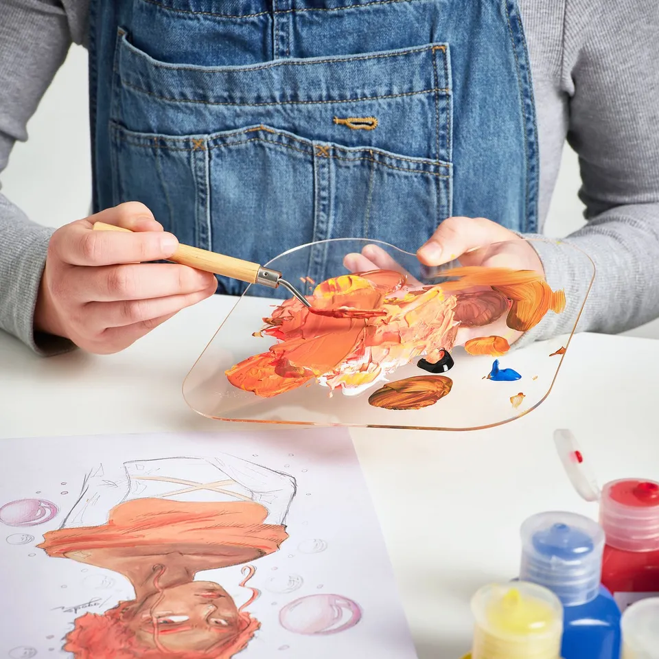 part: SOLFÅGEL 3-piece easel and accessories set