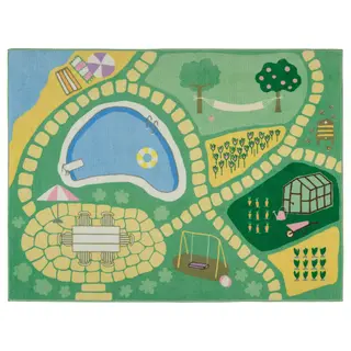 HUSSPARV rug, green, 100x133 cm