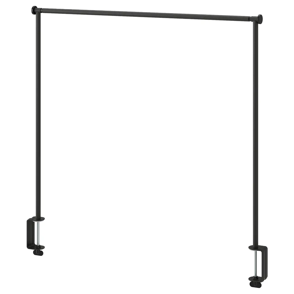 Black HELGEÖ table rod, outdoor/indoor decor holder, steel, u-shape.