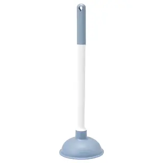 HÖTRAMP drain plunger, white/light blue, Length 49 cm