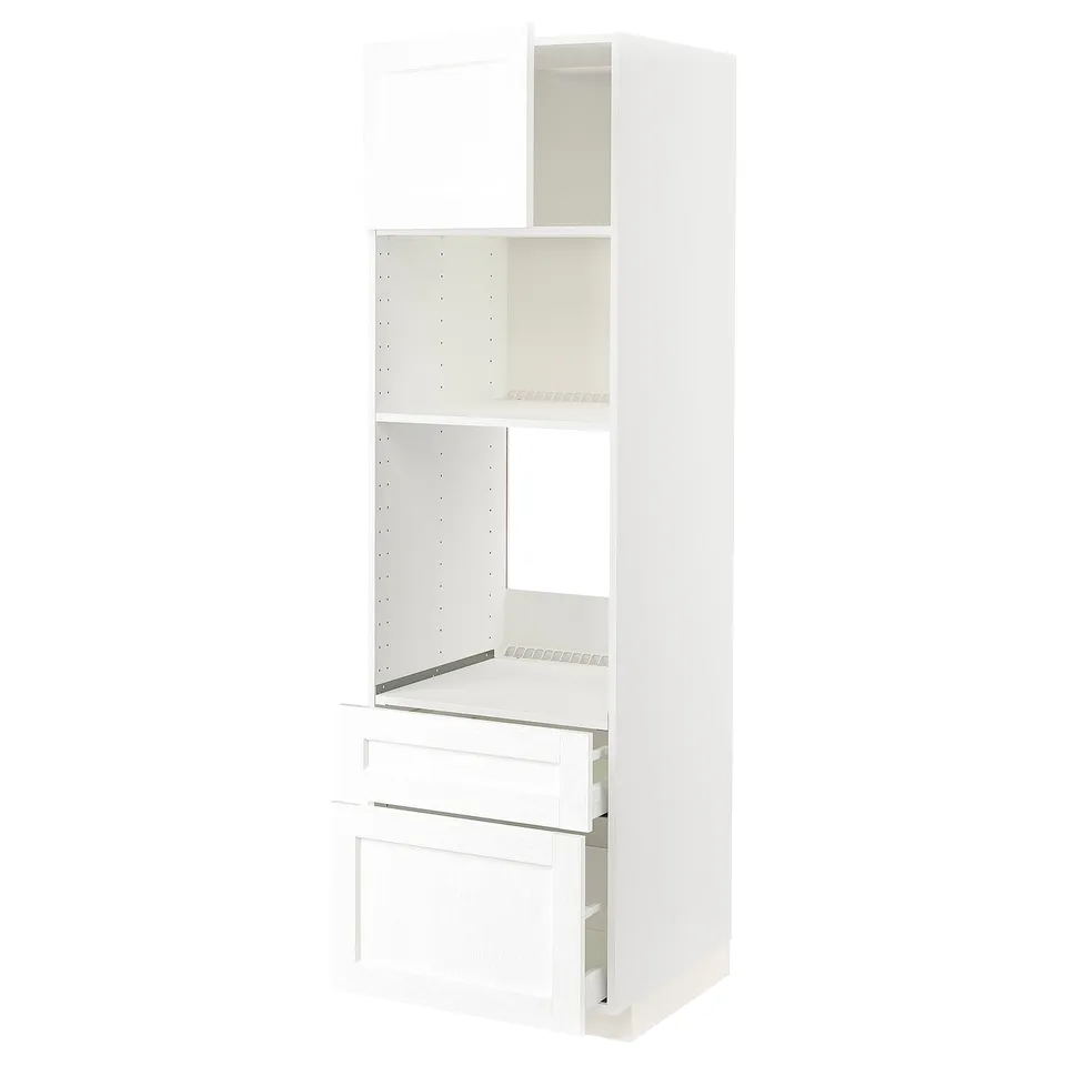 METOD kitchen unit, white with shelves, tall, modern.