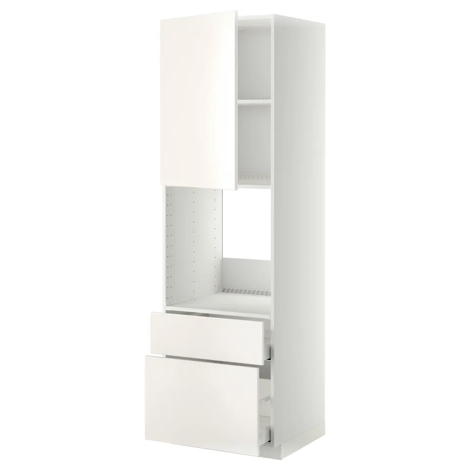 Ikea METOD kitchen unit in white with doors and drawers, modern and minimalist design.