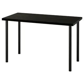 LAGKAPTEN / ADILS desk, black-brown/black, 120x60 cm