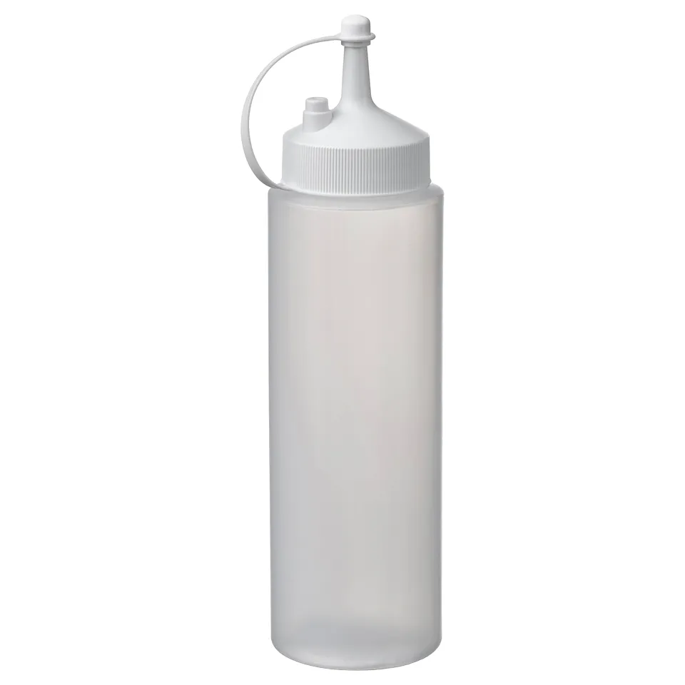 GRILLTIDER Squeeze bottle, white/transparent, 330 ml