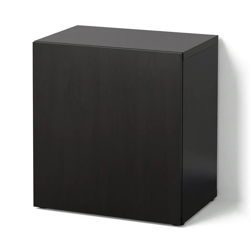 BESTÅ Shelf unit with door, black-brown/Lappviken black-brown, 60x42x64 cm