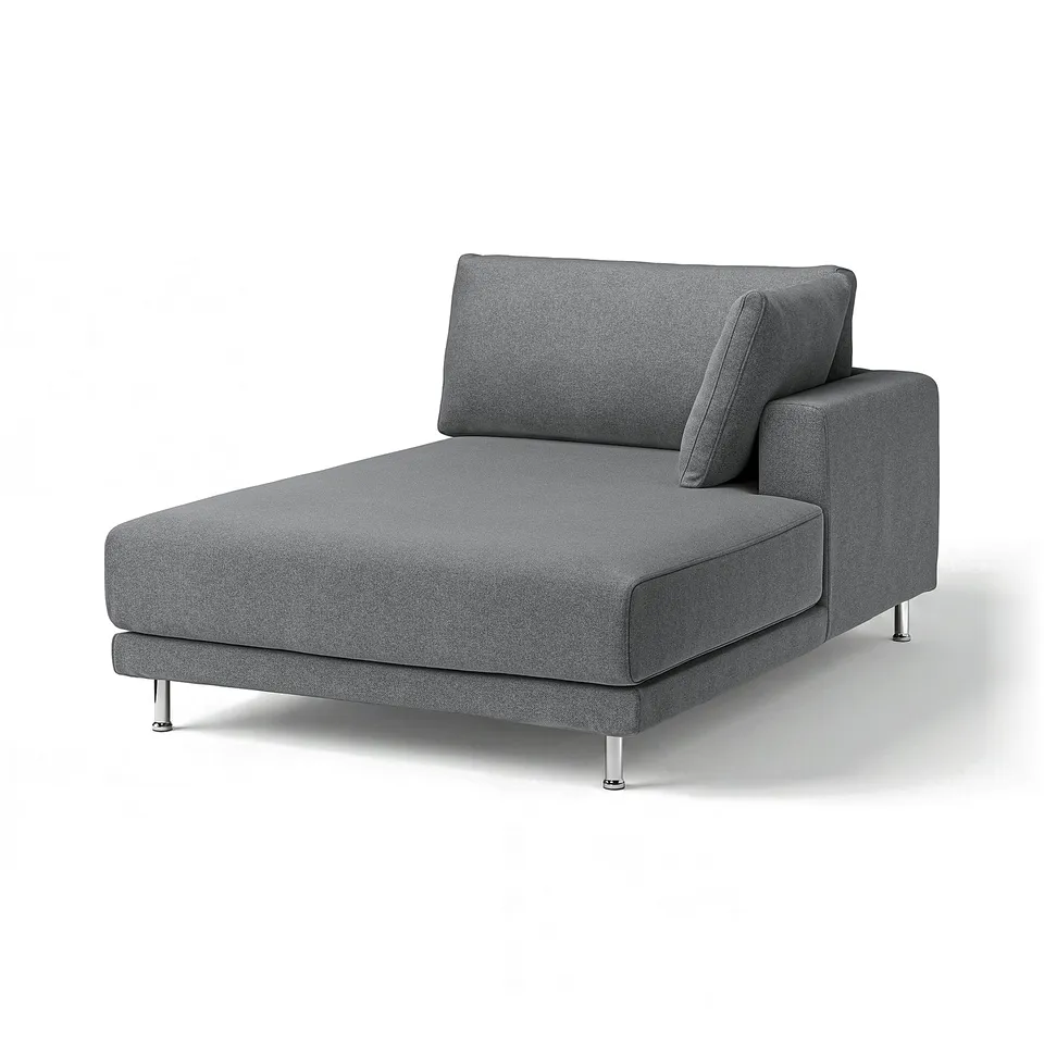 UPPÅKRA grey sofa, sleek & modern, angular design, upholstered in soft, recycled johanneshov fabric.