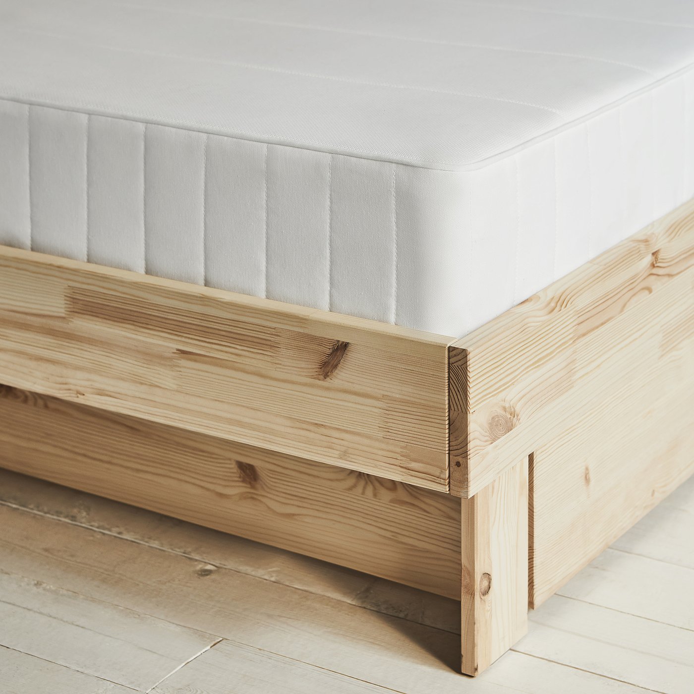 GLAMBERGET extendable bed, light wood, minimalist design, modern.