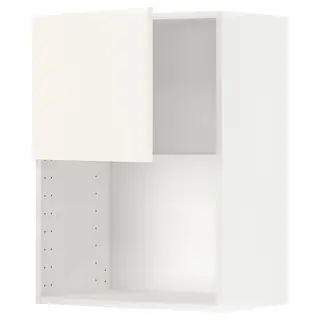 METOD wall cabinet for microwave oven, white/Vallstena white, 60x37x80 cm