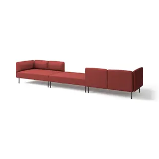 LILLEHEM 6-seat modular sofa, Gunnared/brown-red metal, Width 440 x Height 73 x Depth 80 cm