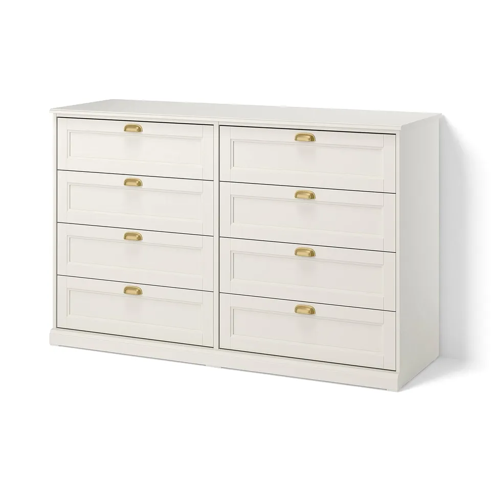 FÅGELFJÄLLET Chest of 8 drawers, off-white, 160x51x101 cm