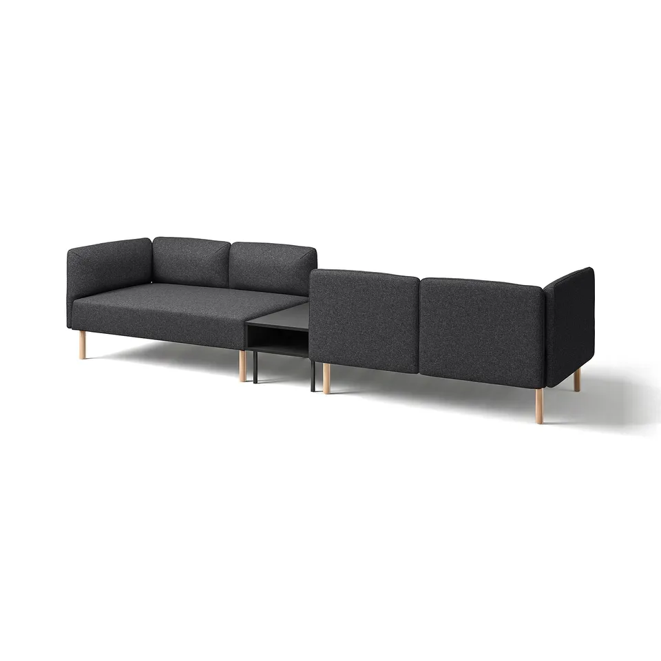 Modern grey lilleham modular sofa, wooden legs, clean lines, sleek design.