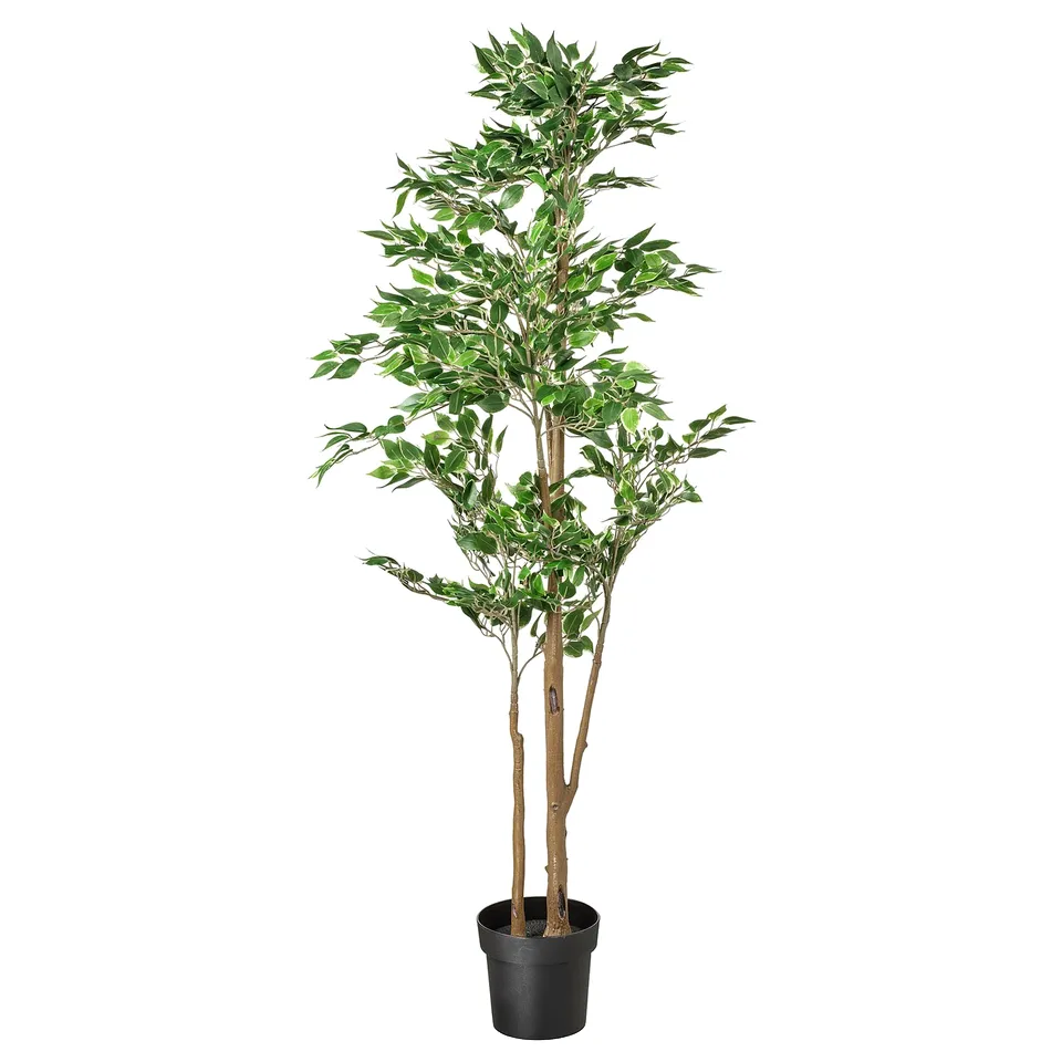 FEJKA artificial plant, green & realistic, potted in black, suitable for indoor use.