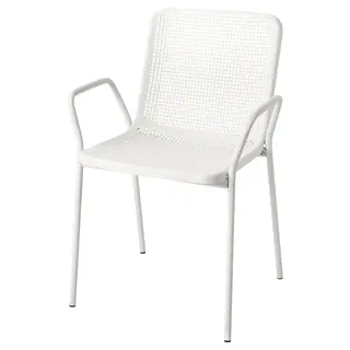 TORPARÖ chair with armrests, outdoor, white