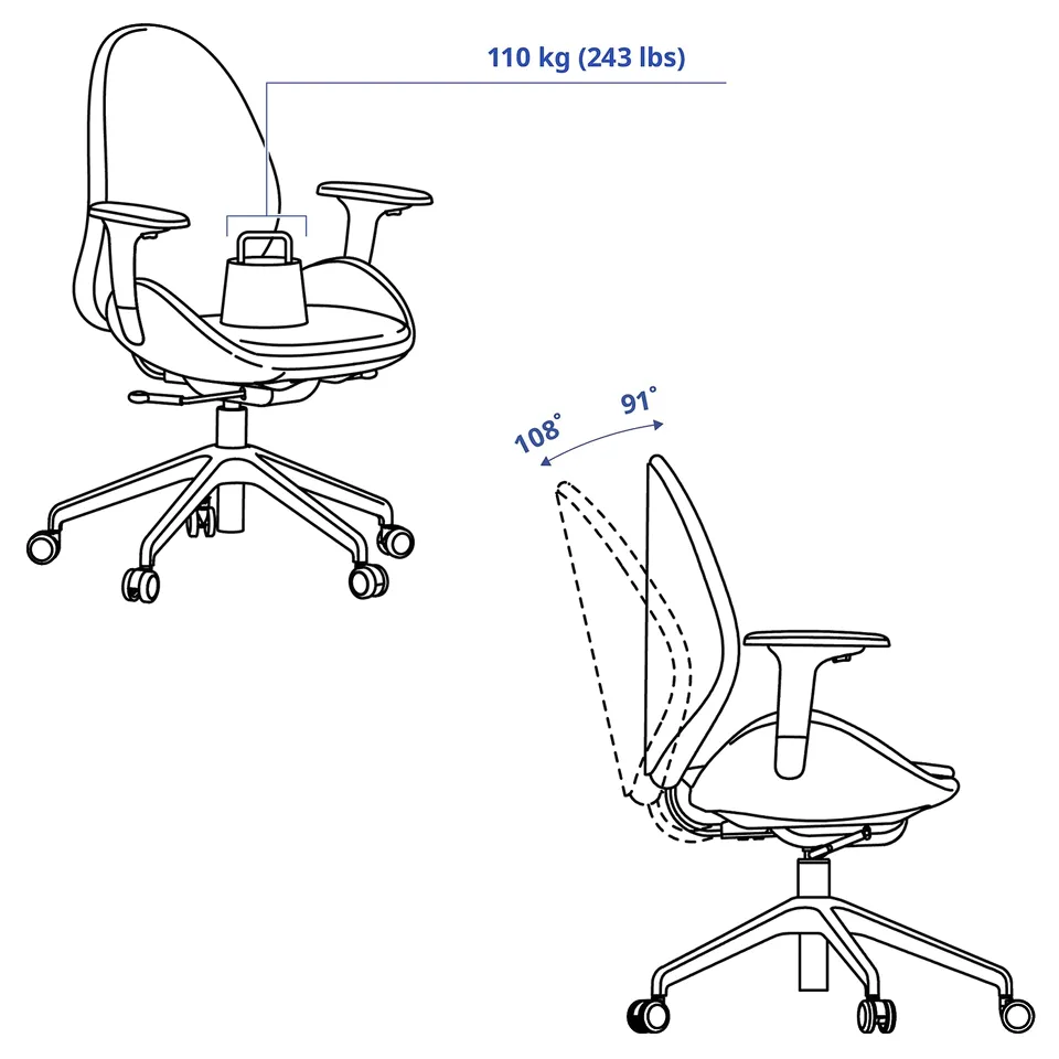 part: HATTEFJÄLL office chair with armrests