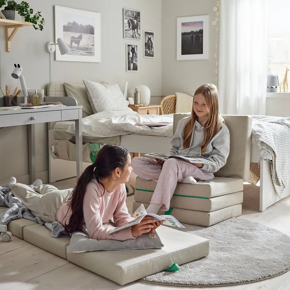 part: SLÄKT pouffe/mattress, foldable