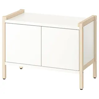 EKENABBEN cabinet, aspen/white, 70x35x51 cm