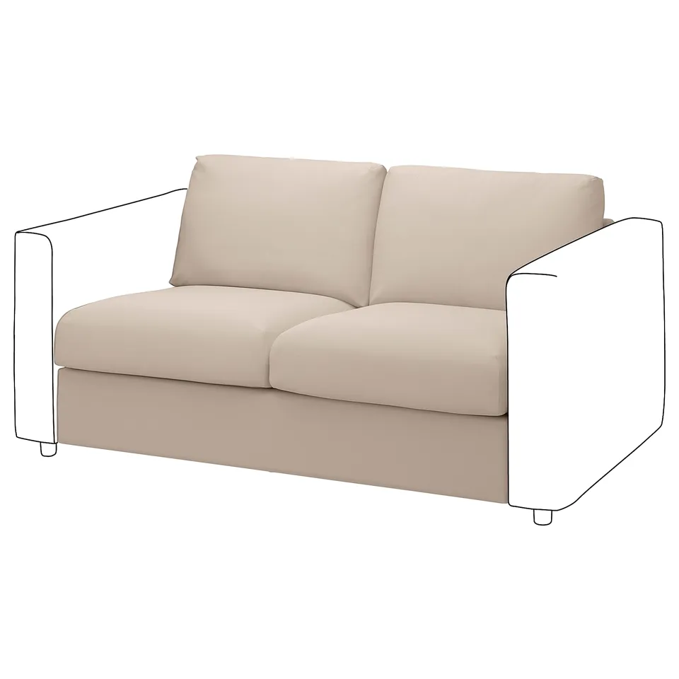 Beige VIMLE 2-seater sofa, modern, cotton/polyester