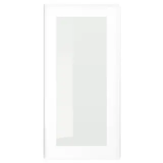 HEJSTA glass door, white/clear glass, 30x60 cm