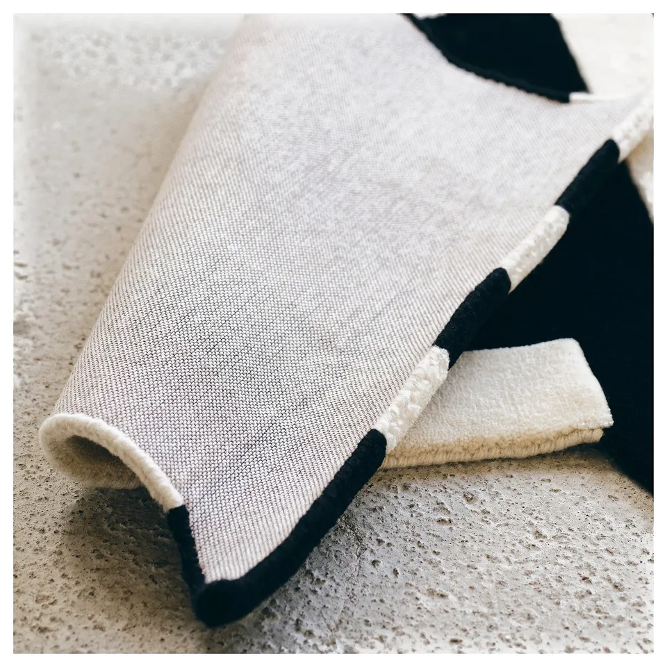 KONSTRUNDA Rug, white/black, 80x160 cm