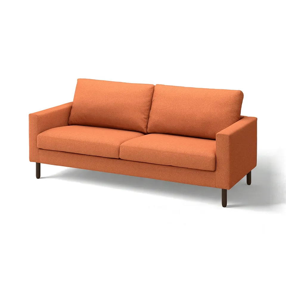 SALTSJÖBADEN sofa, burnt orange, modern, clean design, wooden legs.