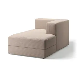 JÄTTEBO chaise longue module, right, with armrest/Samsala grey-beige, Width 95 x Depth 160 x Height 71 cm